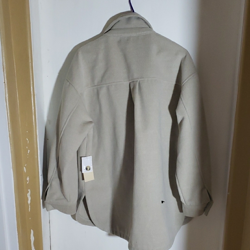 NEW JustFab Beige Button-Up Jacket - Picture 6 of 7